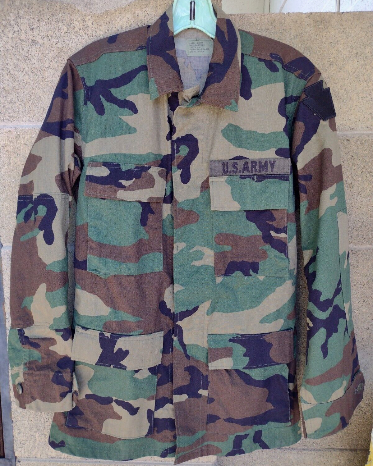 USGI Woodland Camo BDU Shirt Size X-SMALL REGULAR 28th Infantry Division