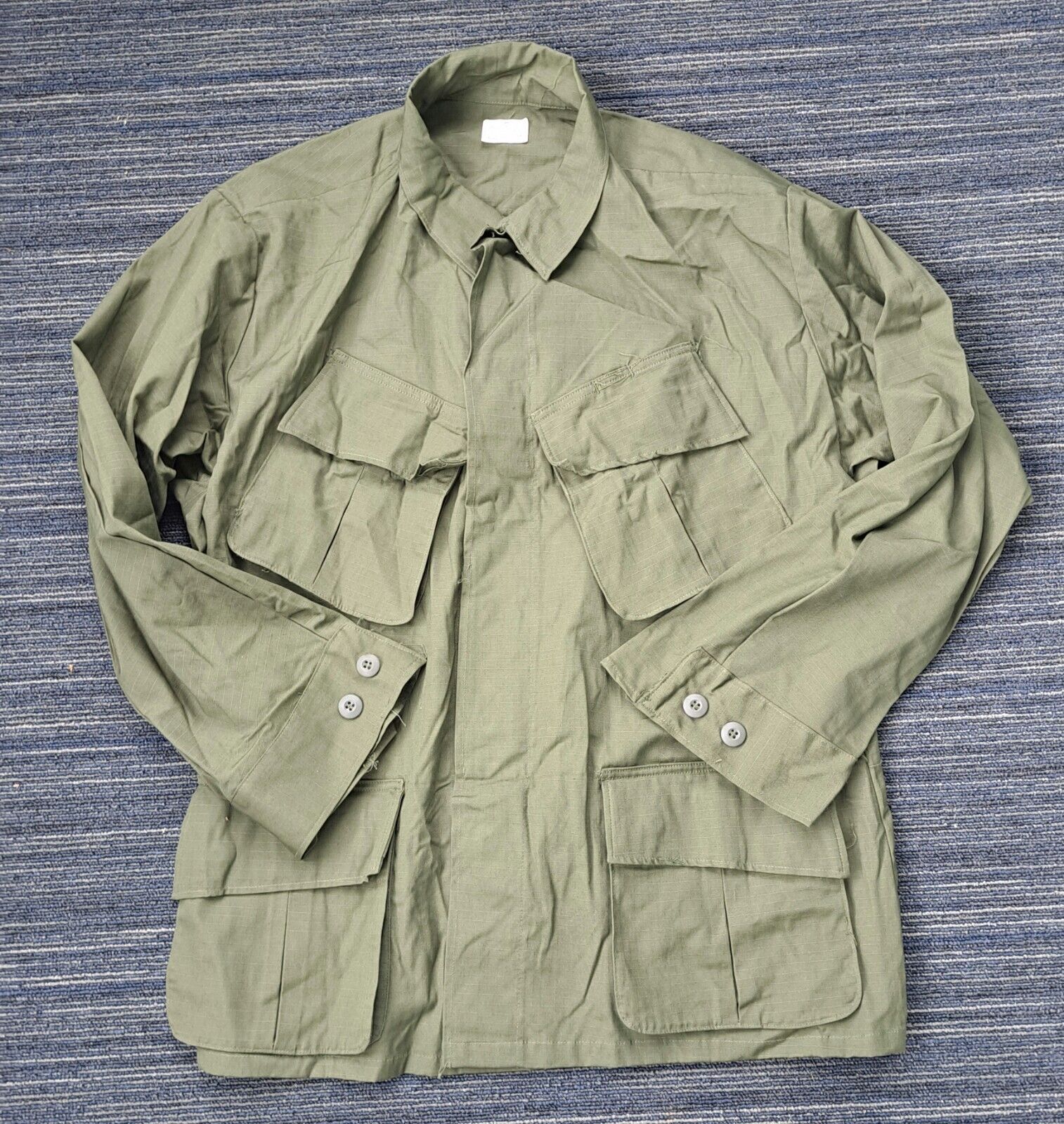 Unissued, Vietnam War, Jungle Fatigue Jacket, Large-Short, Ripstop, Dated 1969 
