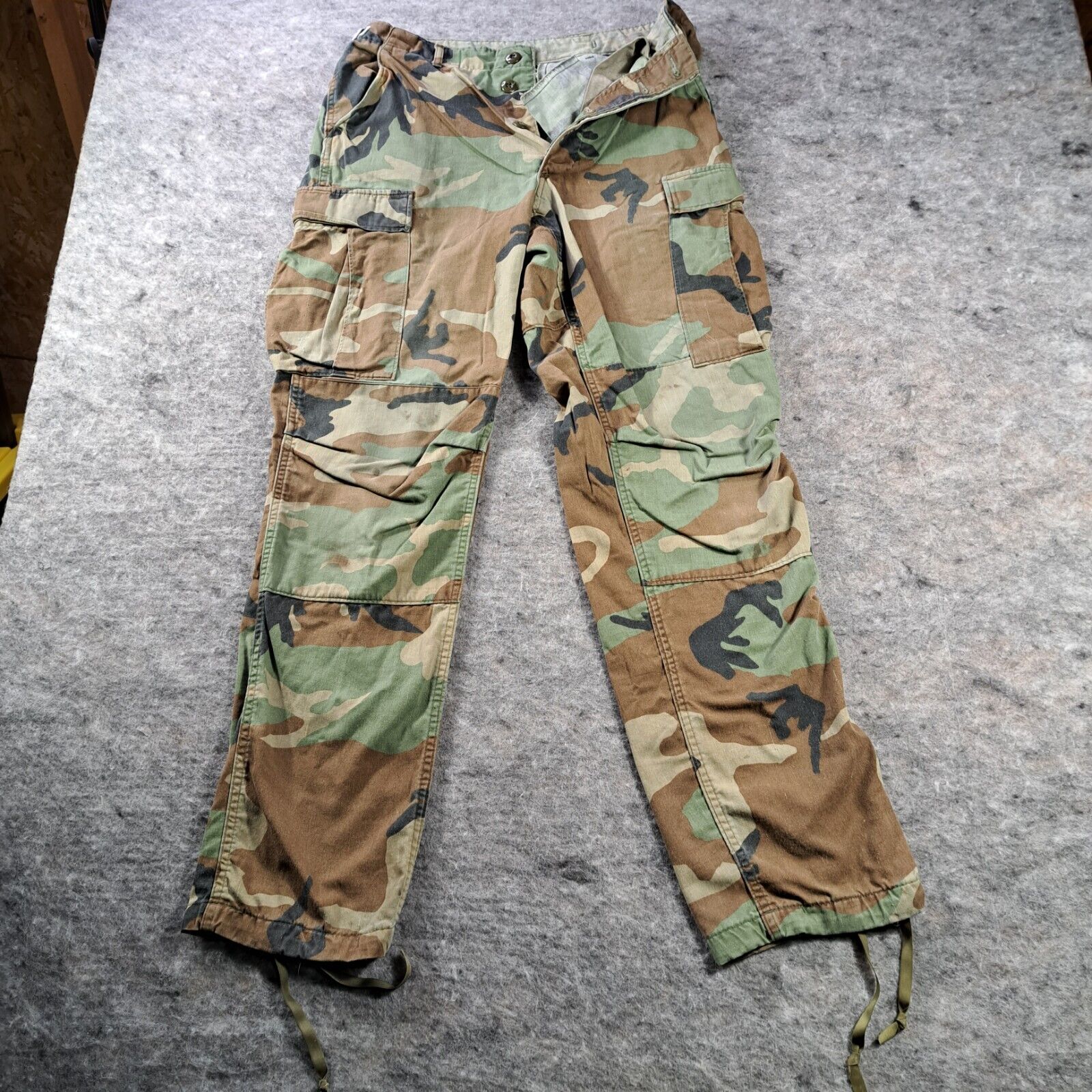 Military Trousers Men Size Small Long  29 x 33 Camouflaged NATO Adjustable Waist