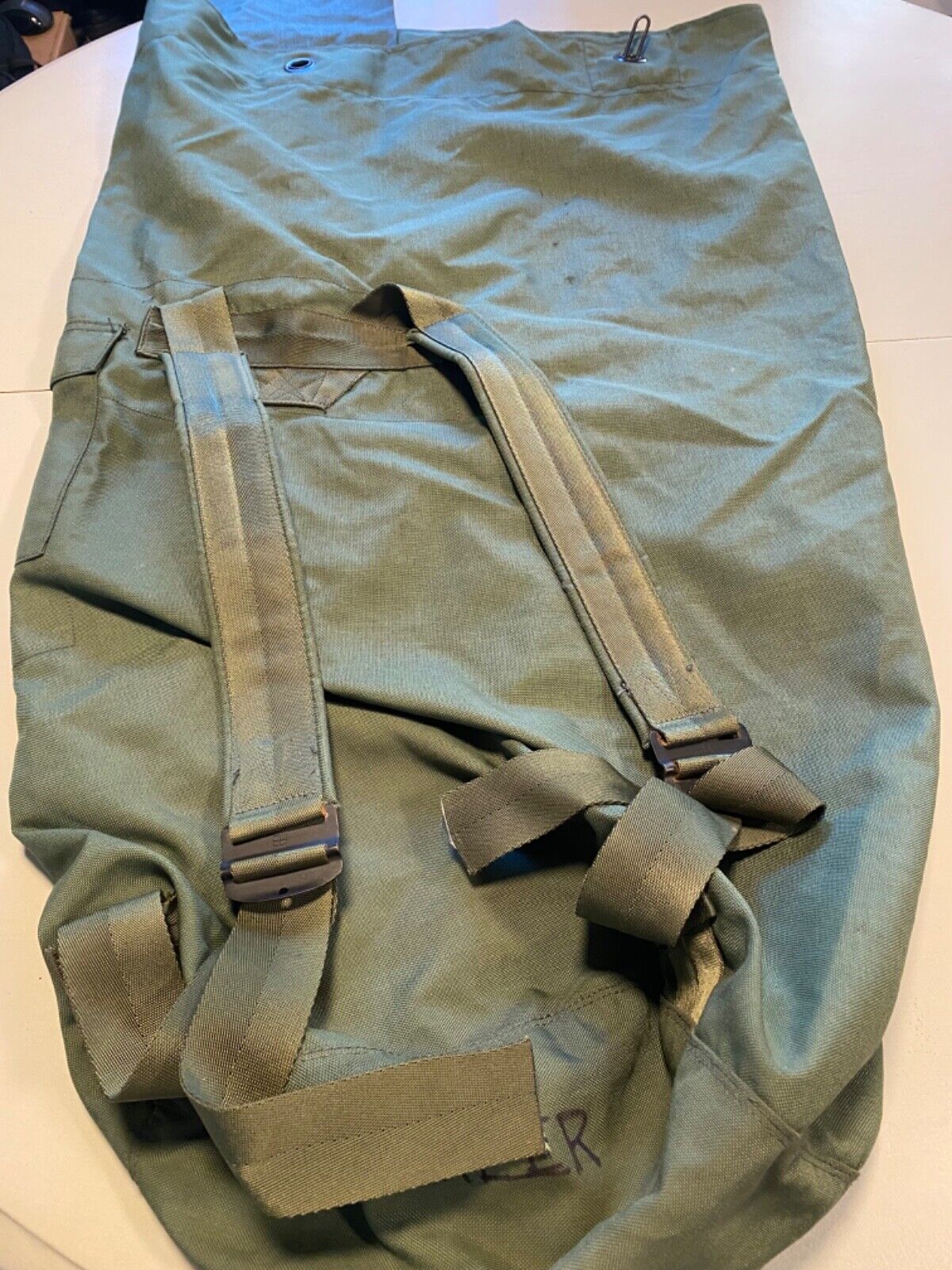 USA Made Army Military Duffel Bag Sea Bag OD Green Top Load Shoulder Straps