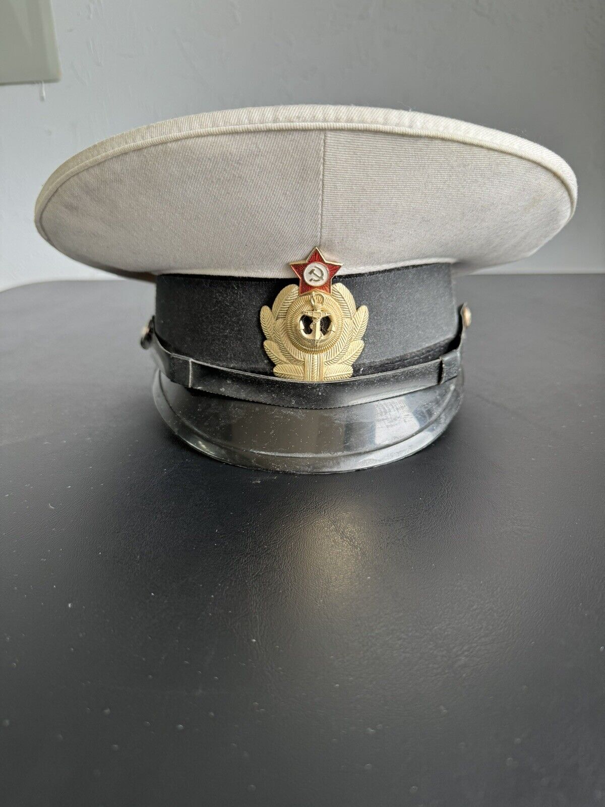 USSR Russian Military Navy Sailor\'s Peakless Cap Hat W/Badge