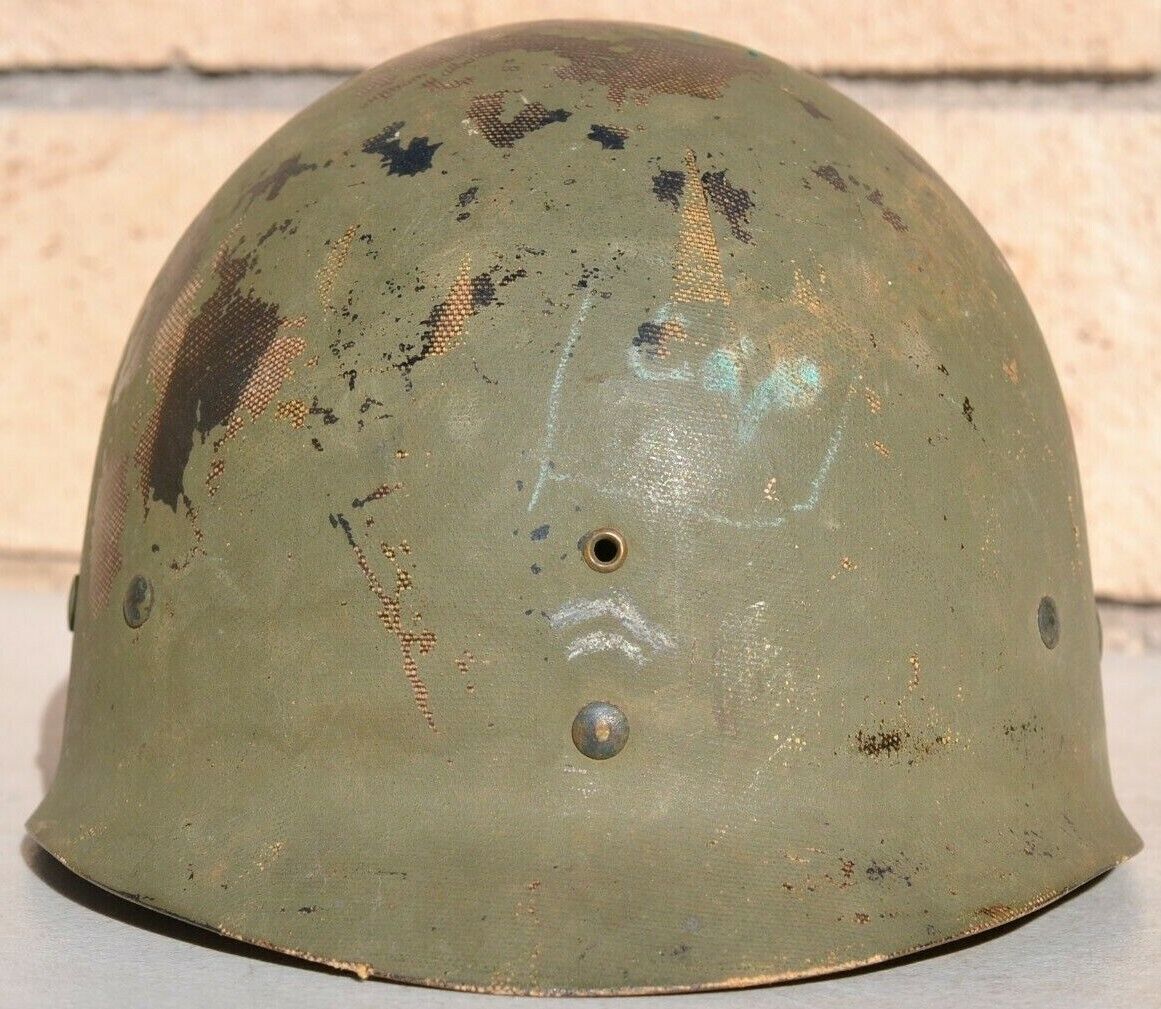 US WW 2 M-1 HELMET LINER CAPAC WITH LARGE NAPE STRAP AND GREEN CLASPS SWEATBAND