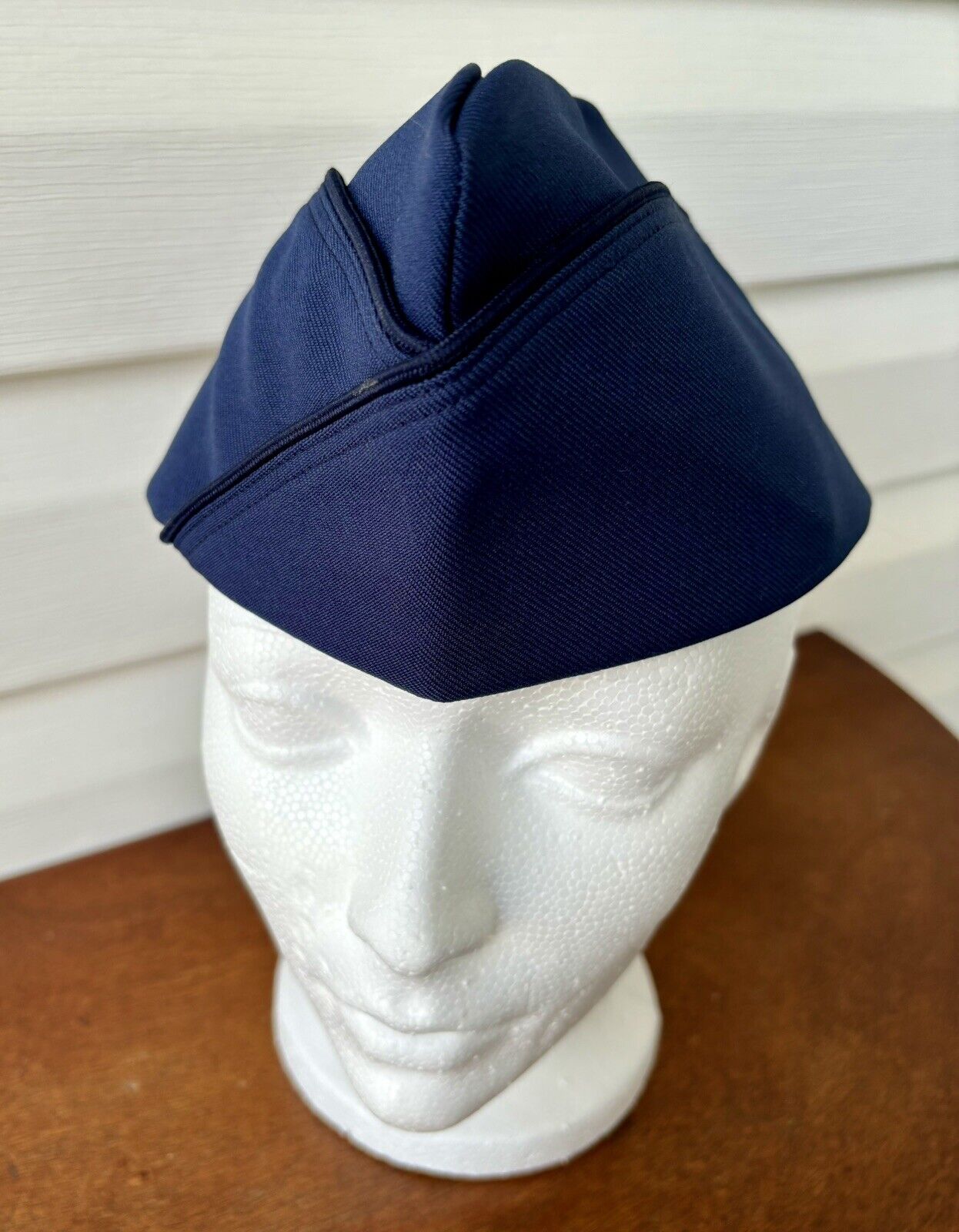 US Air Force Garrison Cap Mens 7 3/8 Blue Vintage '69 Enlisted Service Dress Hat