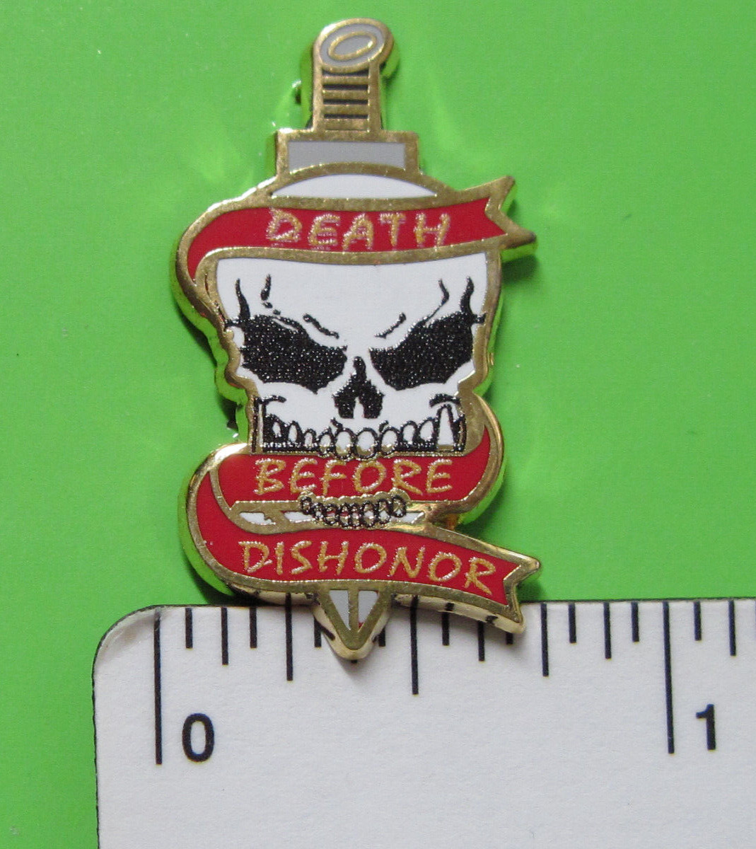 DEATH before DISHONOR skull - hat pin, tie tac , lapel pin GIFT BOXED