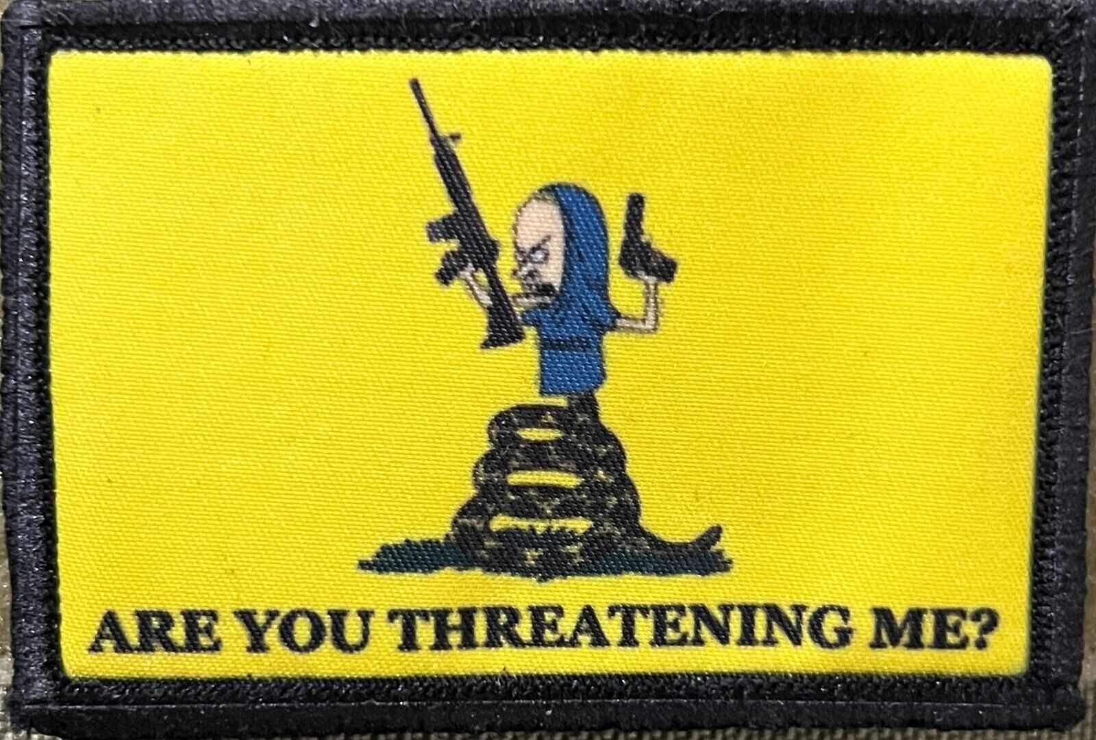 Are You Threatening Me?  Morale Patch Tactical Military Army Badge Flag USA Hook