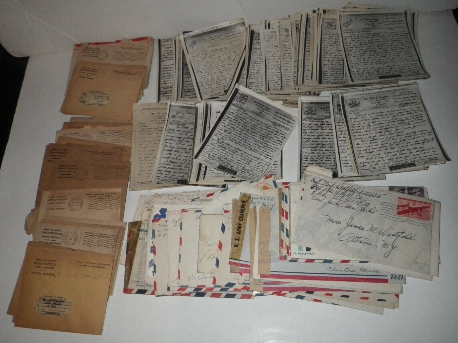 Lot of 275+ WWII Vmail Letters Covers Grouping WW2 Army Military Soldier APO War