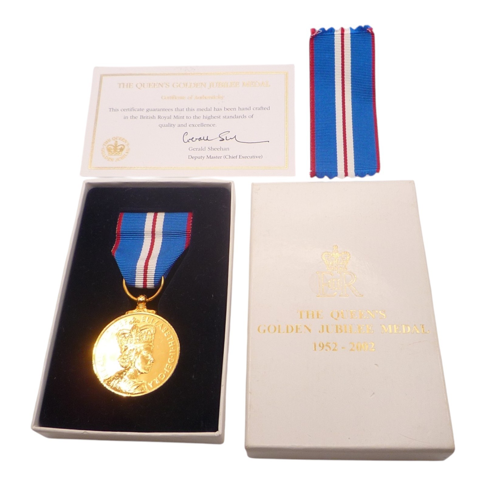 Queen Elizabeth II Golden Jubilee Medal 2002 In Royal Mint Case with Coa
