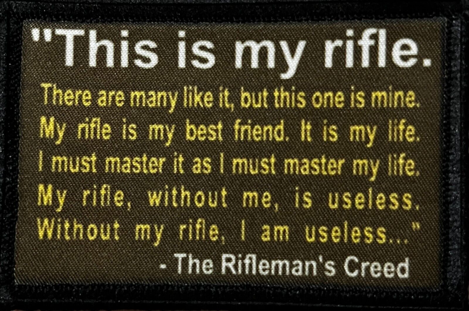The Rifleman's Creed Morale Patch Tactical ARMY Hook Military USA