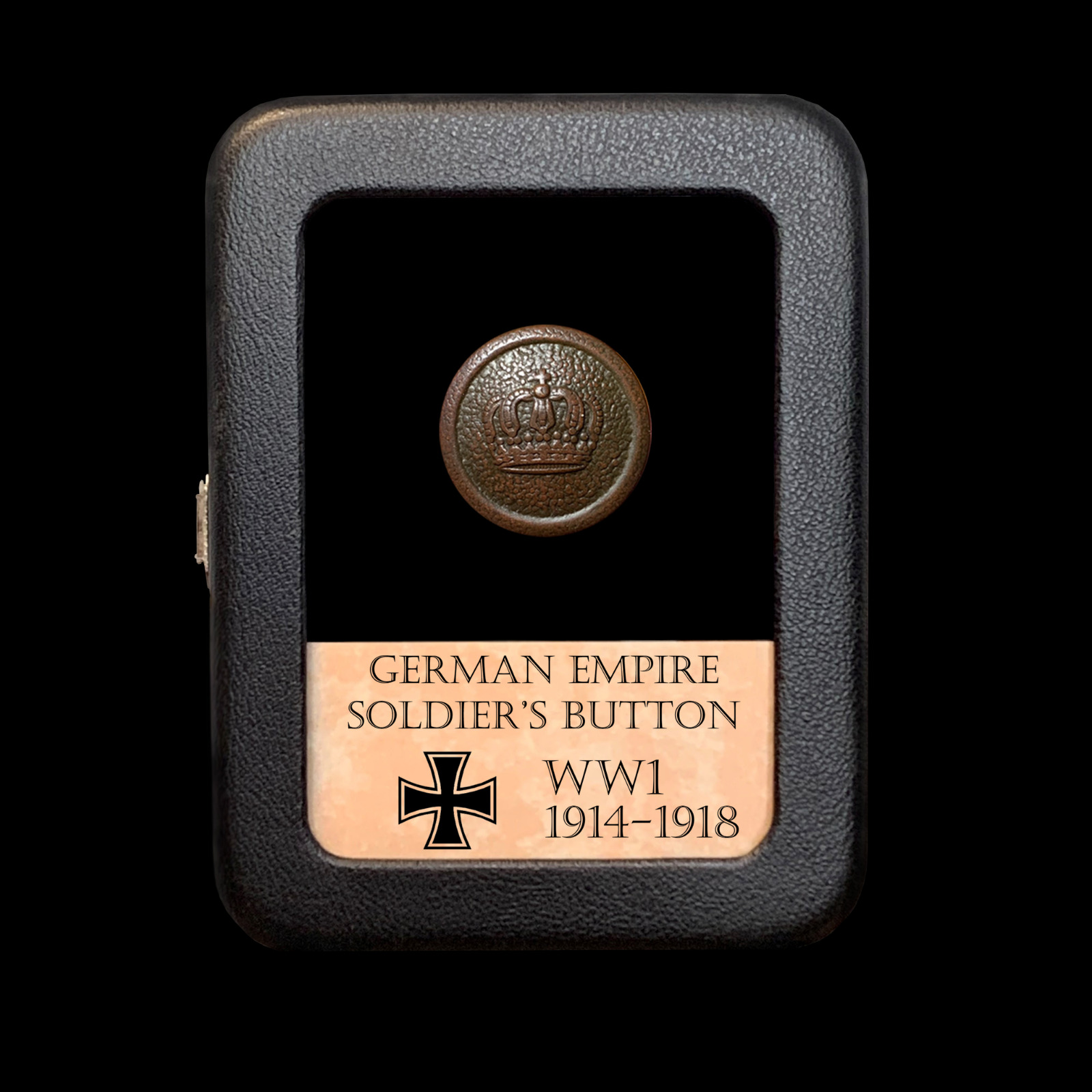 1 Original WW1 Soldier's Button - German Empire - With Display Case
