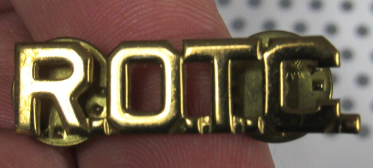 Vintage US Military ROTC Letters Uniform Brass Pin