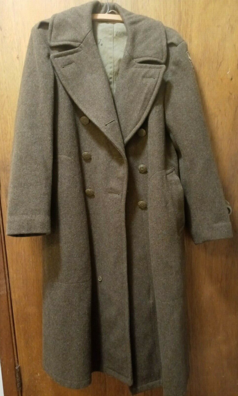 Vintage 1942 US Army 75th Infantry Division Wool Trench Coat WW2 WWII 36R