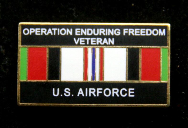 OPERATION ENDURING FREEDOM VETERAN OEF RIBBON LAPEL PIN AFGANISTAN US AIR FORCE