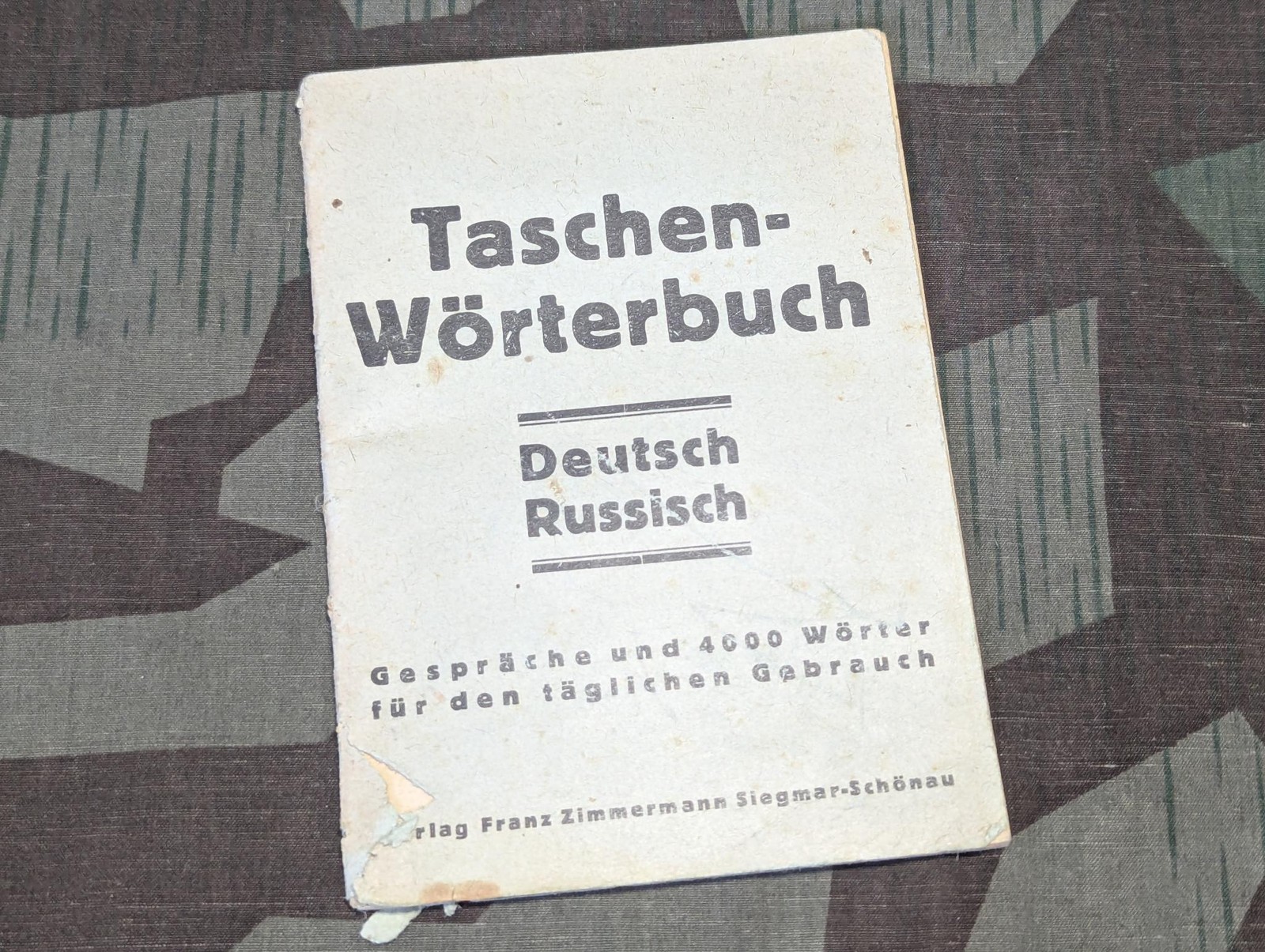 Vintage German - Russian Phrase Book Translation Dictionary WWII era 1940s AS-IS