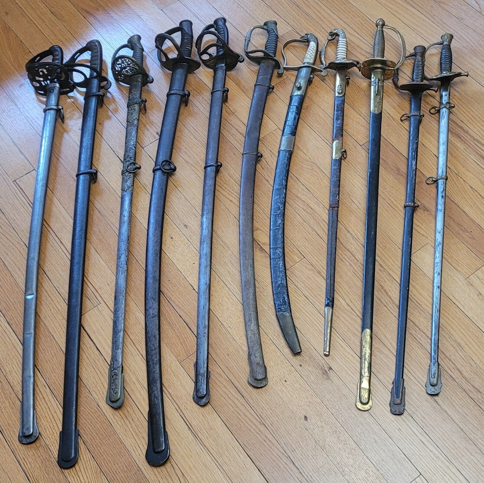 Ten American  Civil War swords
