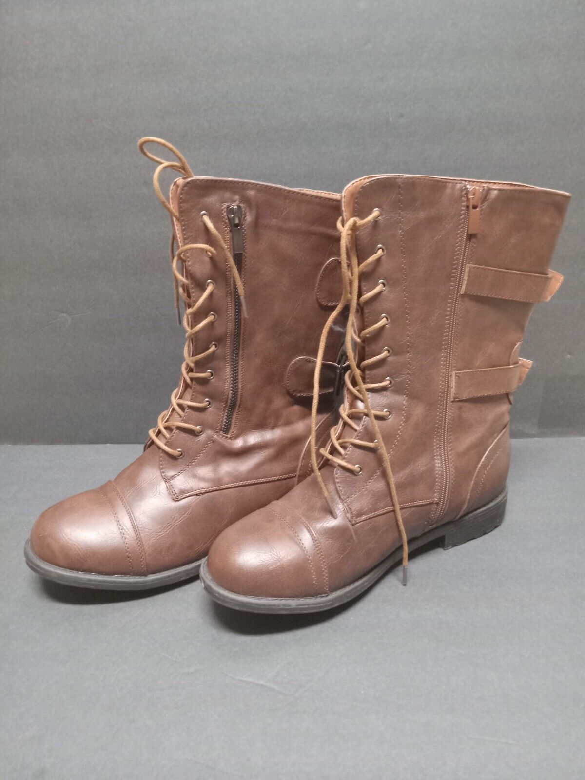 Repo Ww2 Us Army Double Buckel Leather Boots Size 11