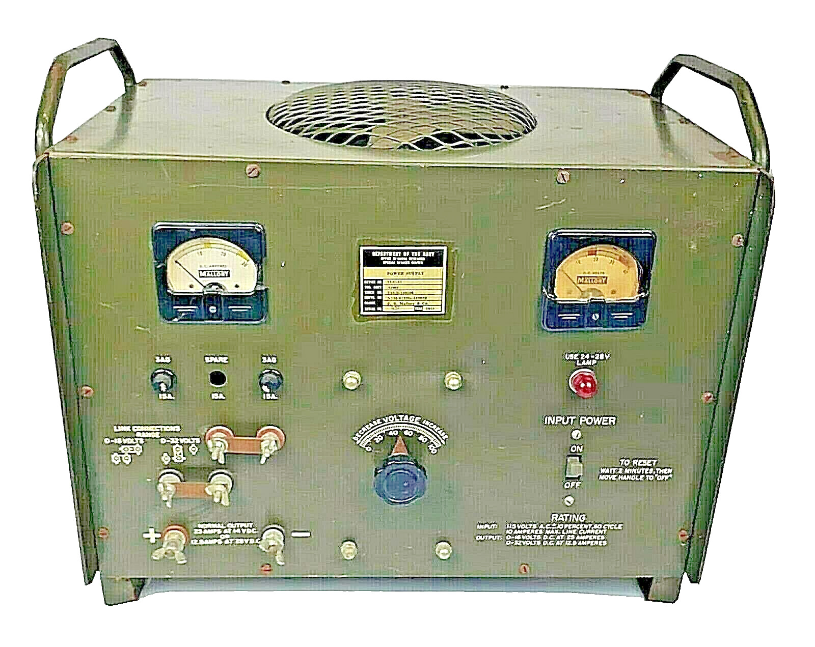 1953 Navy Power Supply 11-C-11 Military Korea war, Works  Lights Up, Fan Works
