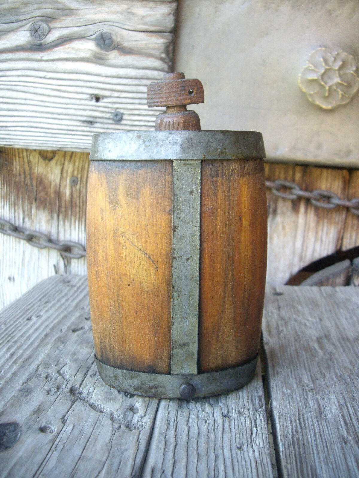 Italian WWI Canteen Wooden Bottle Model 1907 Borraccia Guglielminetti WW1
