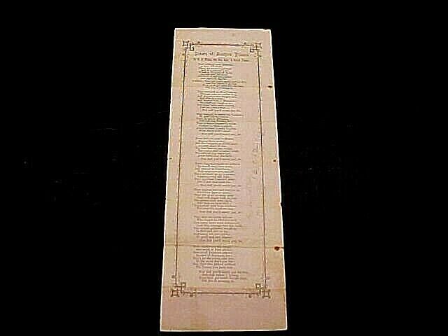 1865 Civil War Poem BEWARE OF SOUTHERN PRISONS Broadside Wilder 18th Wisc Vols