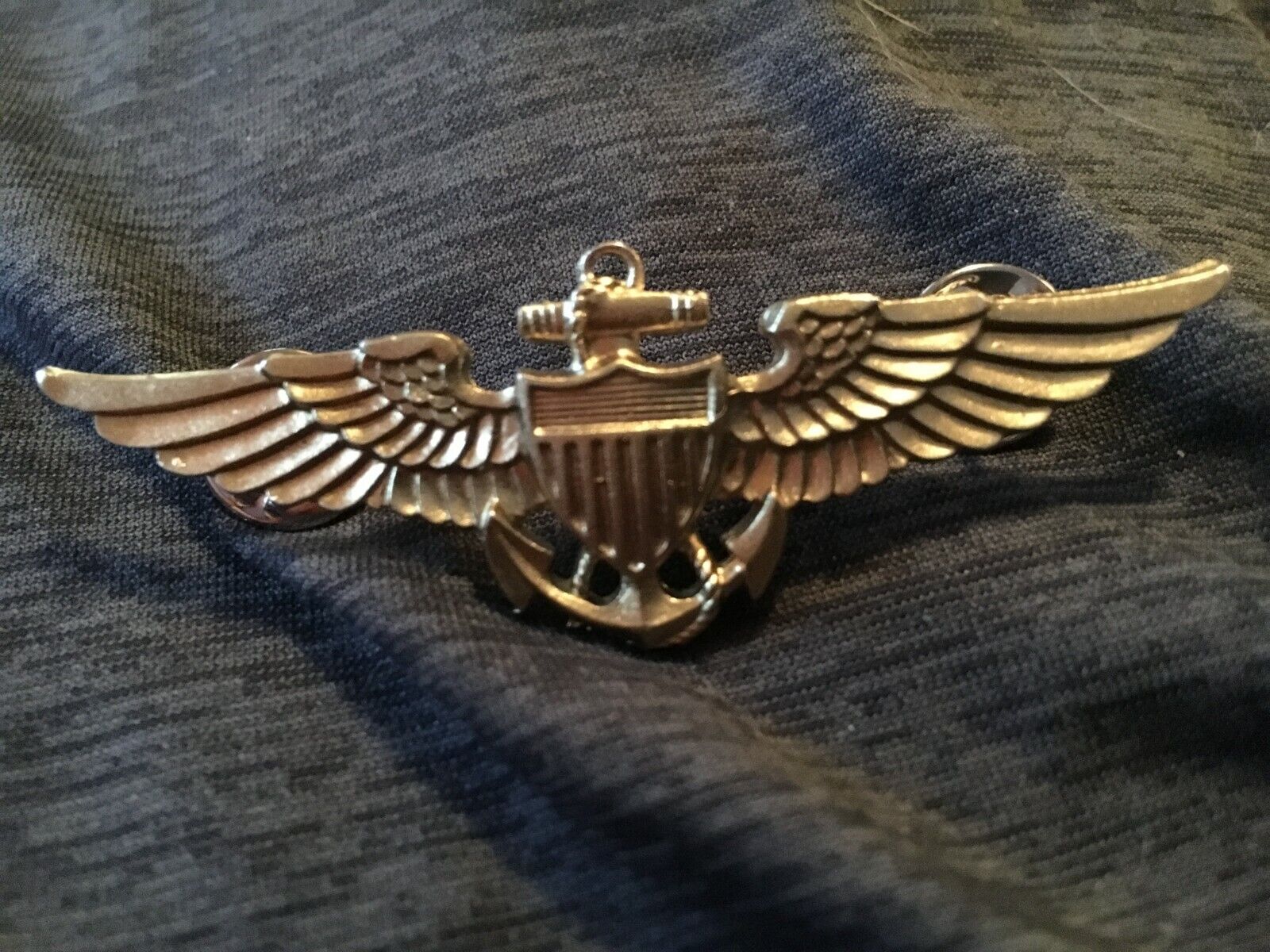 US Navy Pilot Wings Full Size Hallmarked Naval Aviator Gold Color for ...