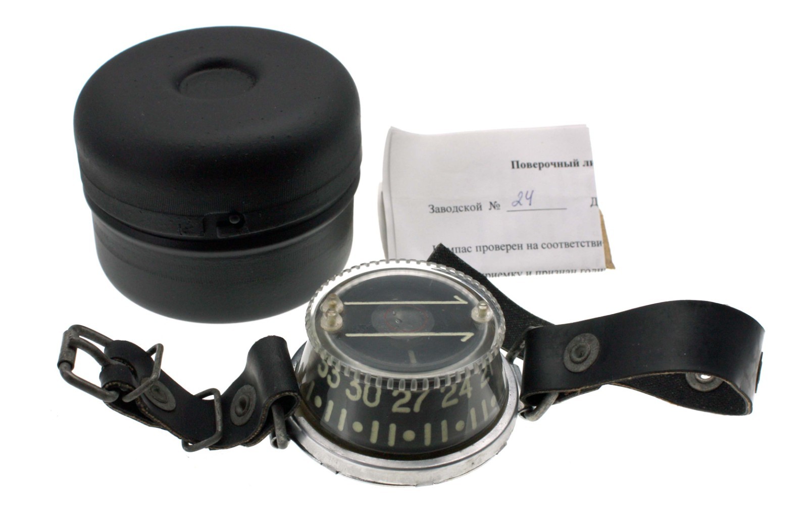Soviet 1962-made Military Diver Compass "KHM" for NAVY Commando Team, Serial #24