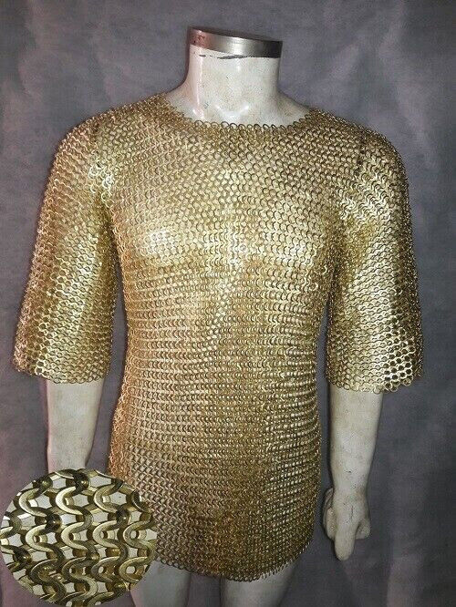 Brass Chainmail Shirt 9 mm Flat riveted With Warsar X LARGE Size
