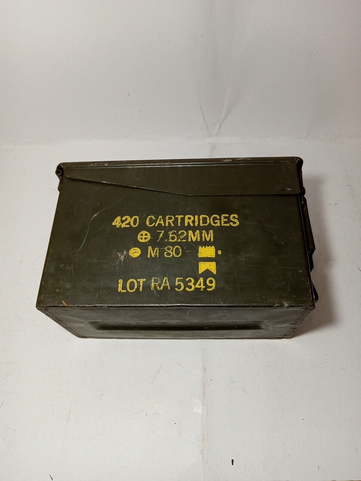 Vintage U.S. Military 420 Cartridges 7.62 MM M80 Ammo Box.