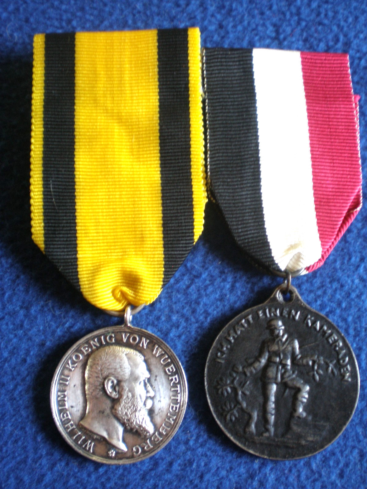 Germany: Württemberg Medal for Bravery & Loyalty & I Had a Comrade Medal 1914-18