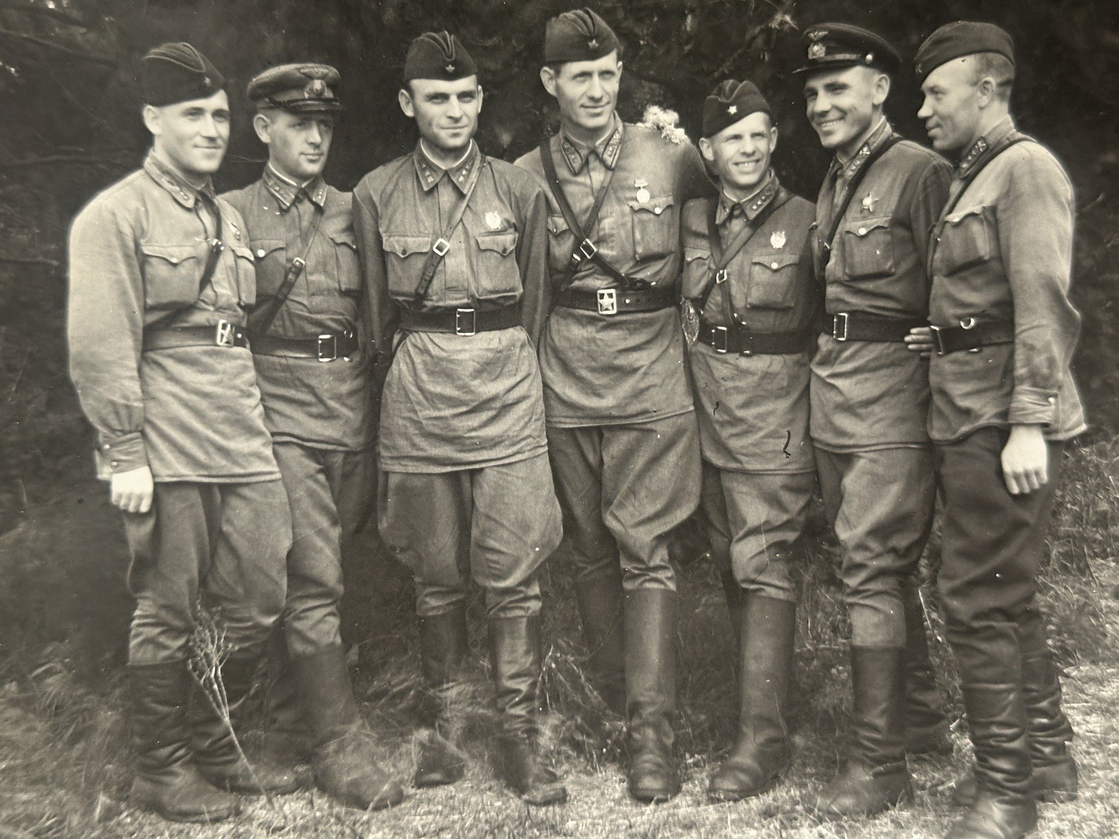 photo military pilot war hero with USSR awards WWII young guy Russia officer