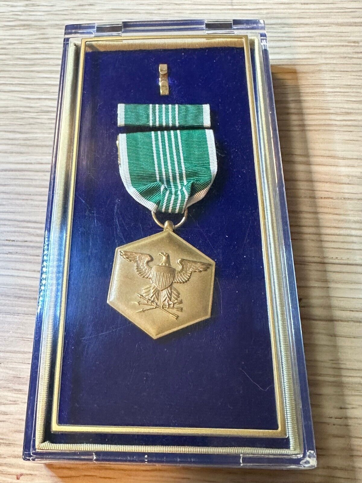 Vintage US ARMY FOR MILITARY MERIT Award Medal in Original Hard Plastic Case