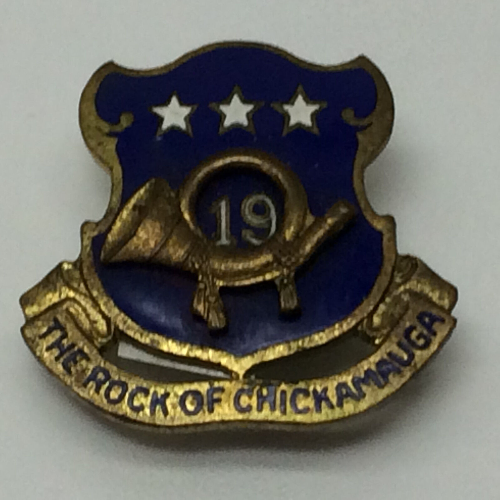 Vintage Military U.S. Army 19th Infantry Regiment Enamel Screw Back insignia