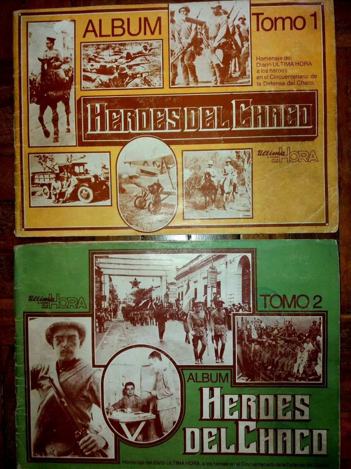 ALBUM HEROES DEL CHACO 2 VOL. DIARIO ULTIMA HORA ASUNCION PARAGUAY 1983 COMPLETO