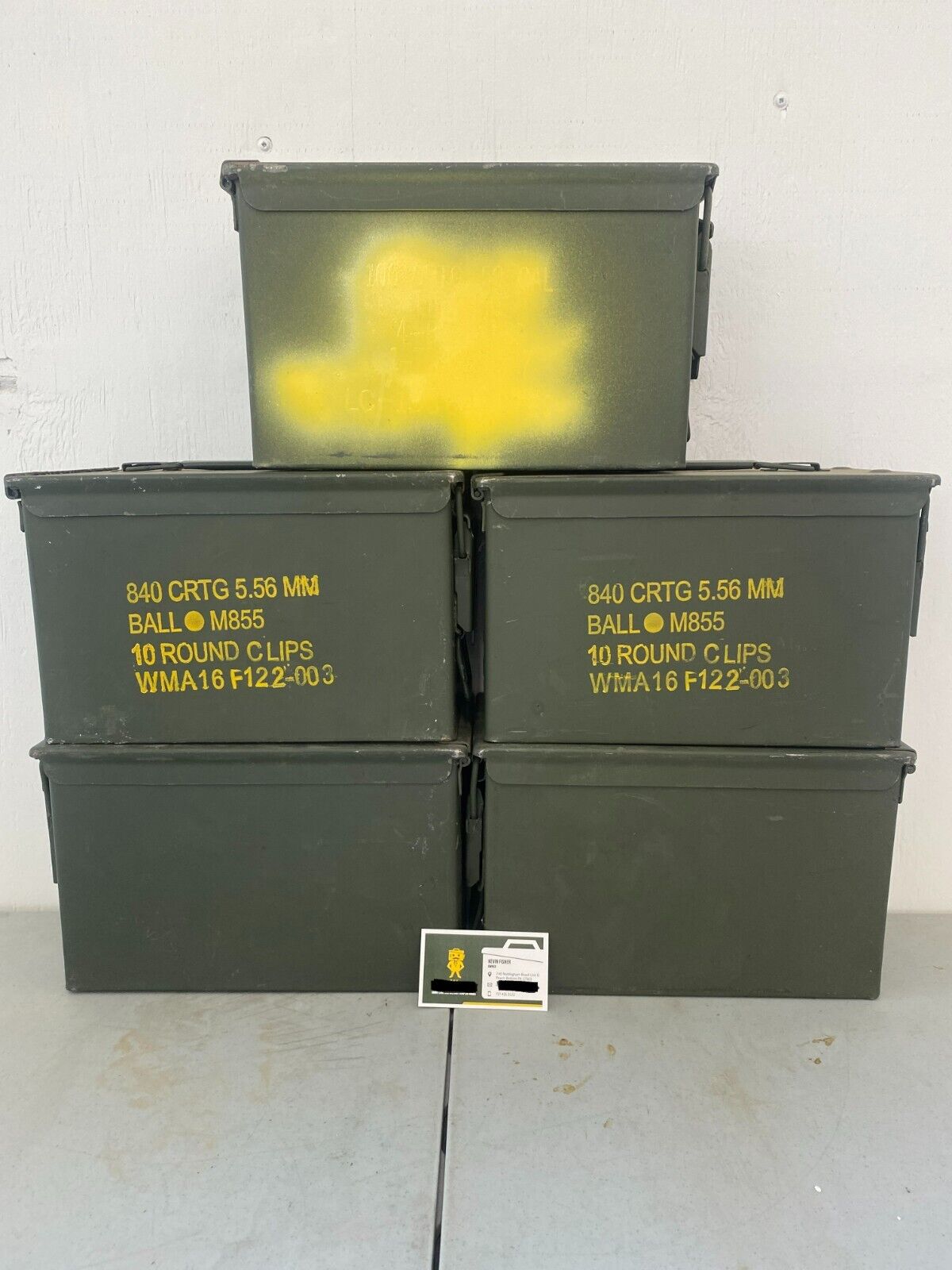 5-PACK .50 CAL Military ammo ammunition can box chest M2A2 M2A1 CALIBER BIN CASE