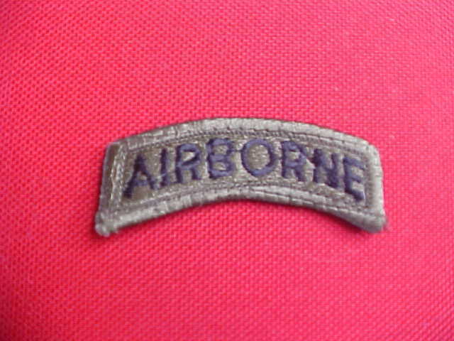 Embroidered Tap US Army Airbourne - Black Letters on Green