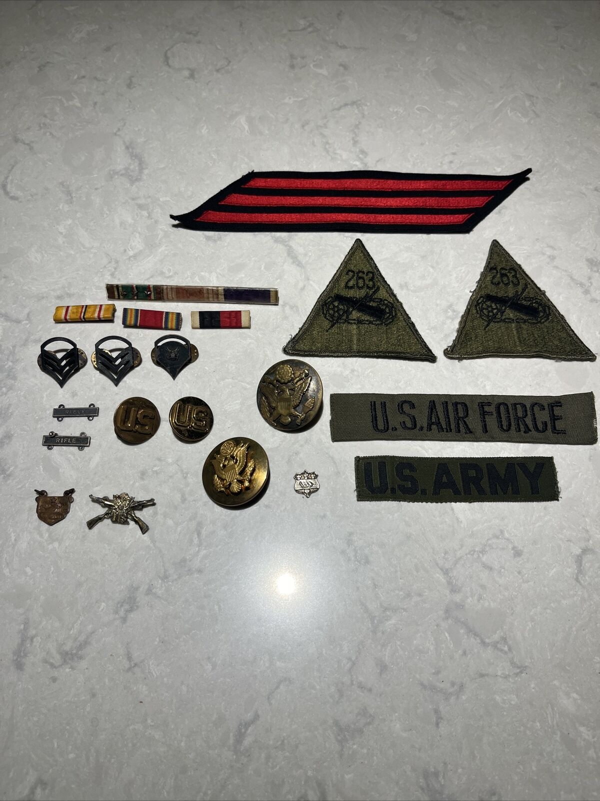 Assorted Military Patches And Medals