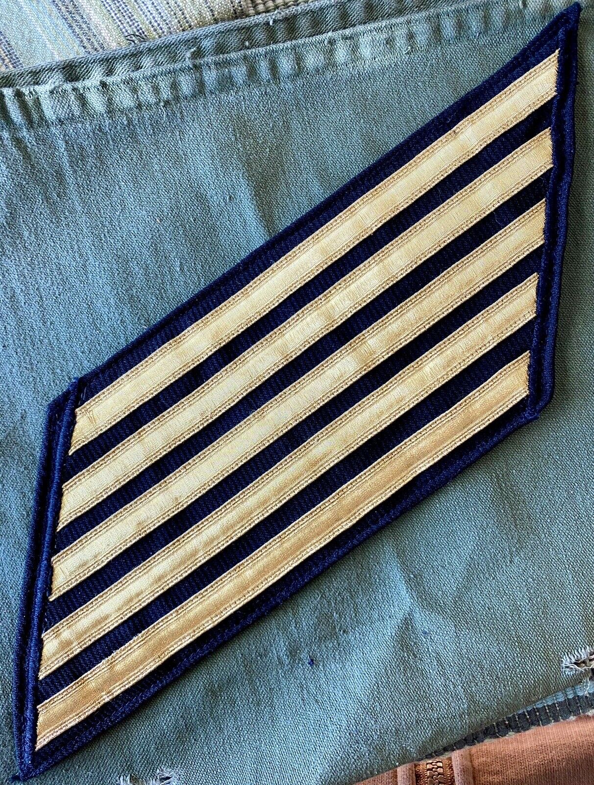 US Navy Gold Five Bar CPO Service Stripes or 5 bar Hashmarks 20 years of service