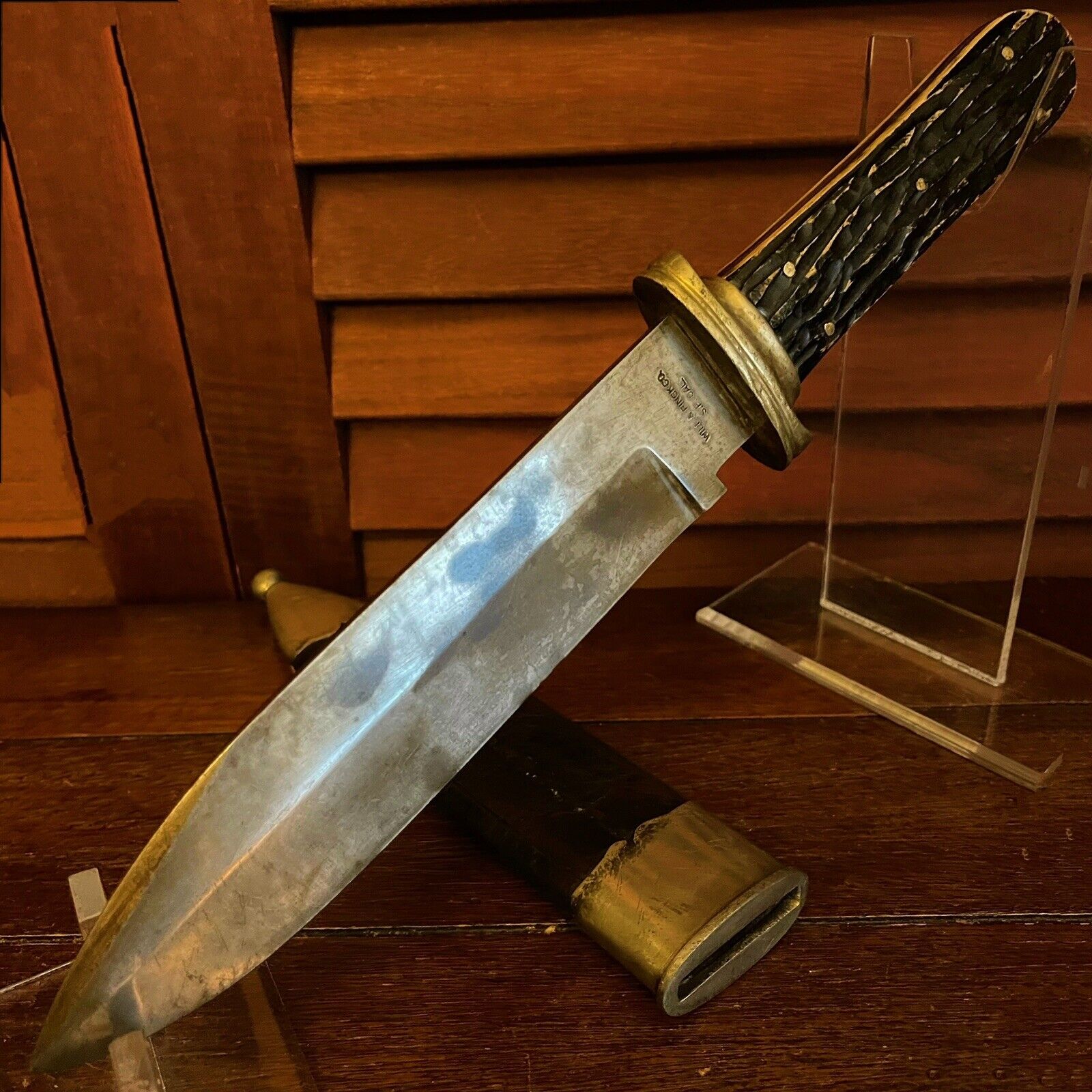 Civil War Confederate-Gold Rush WILL & FINCK CO. S.F. CAL Bowie Knife, No Sword