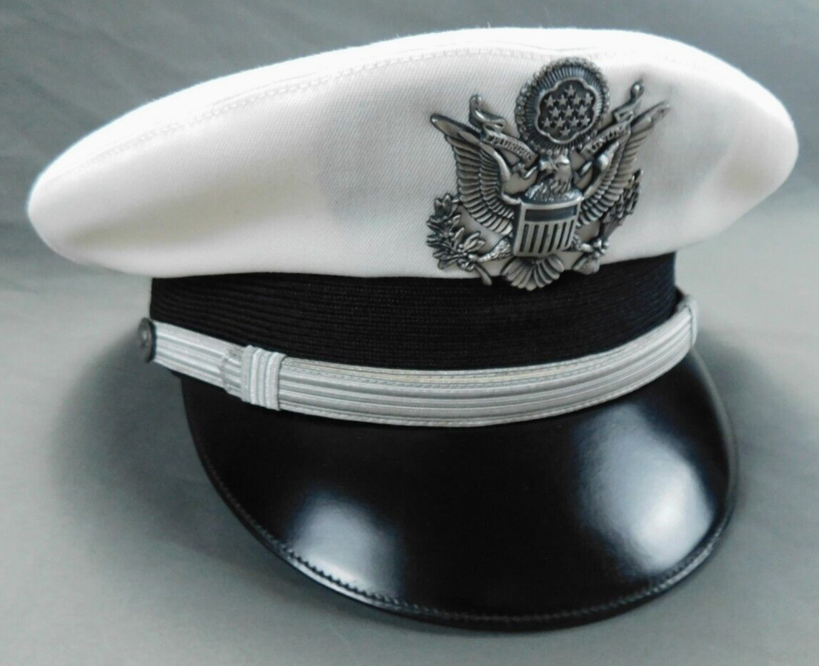 US Air Force White Cap Size 7 Dress Vintage Uniform  Hat Service Grade