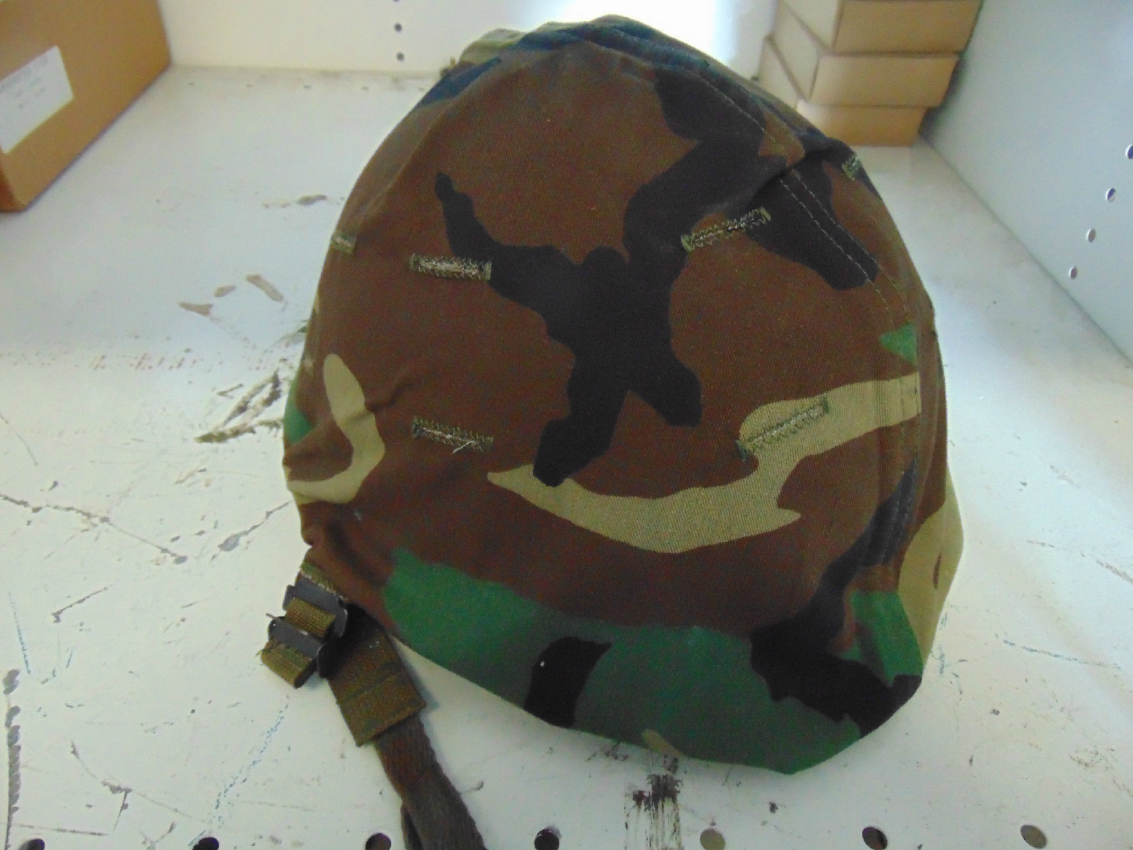 ✅ woodland M-1 helmet cover steel pot NOS BDU camo pattern military issue 1980s