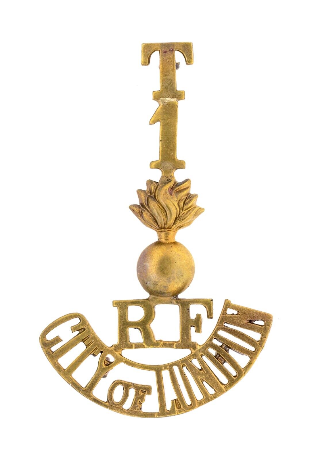 T.1 Royal Fusiliers City of London Shoulder Title Brass Metal