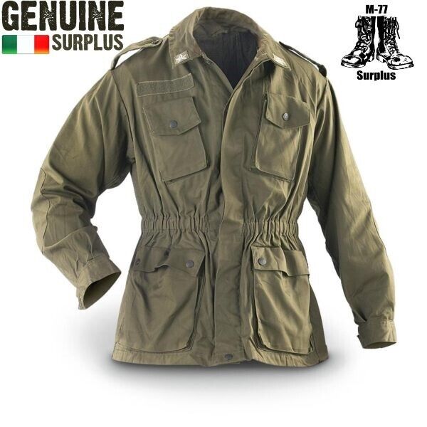 Medium Surplus Vintage Italian Army OD Field Jacket Olive Drab Military Jacket