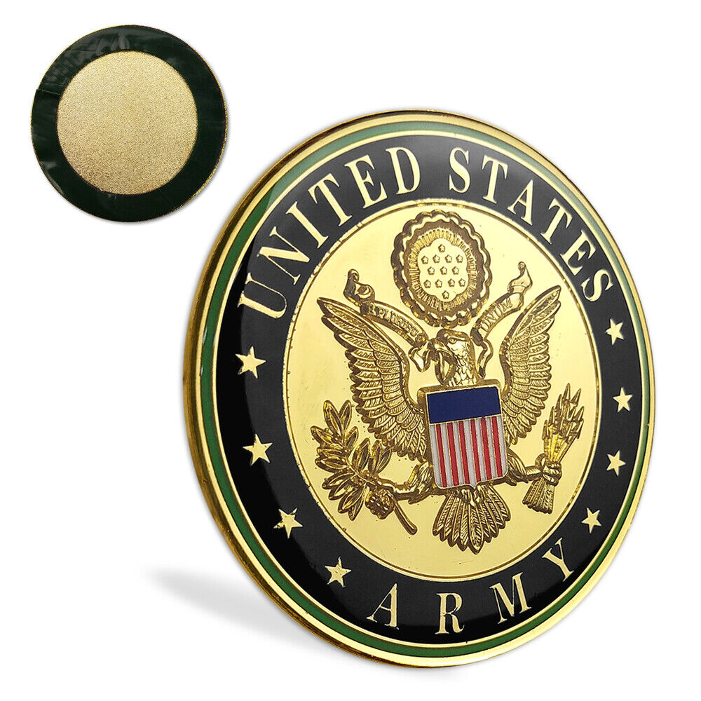US Army Auto Car Emblem Gold Plated Bumper Sticker Metal Decoration