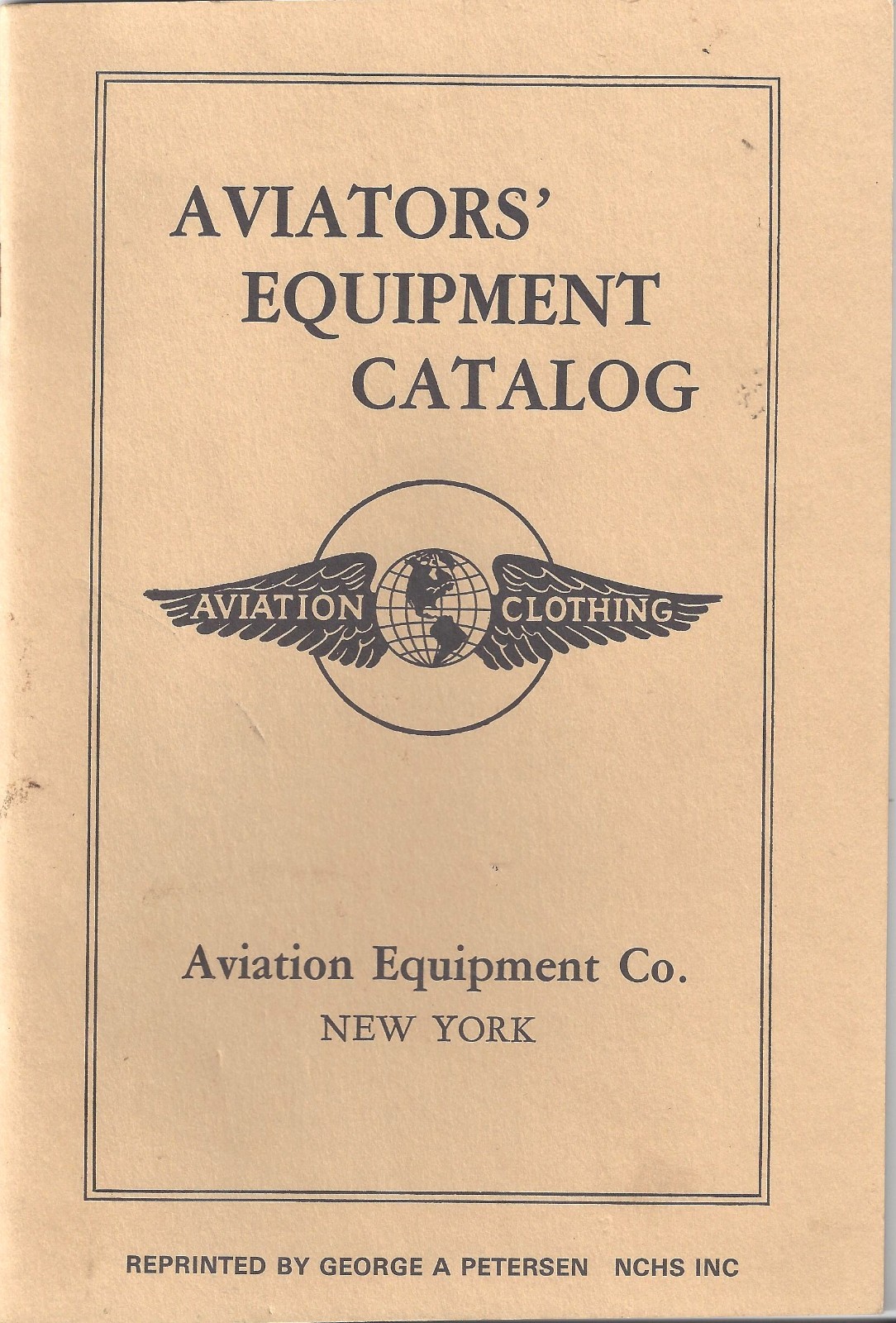 Aviators' Equipment Catalog, Aviation Equipment Co. NY - WWI Reference Booklet
