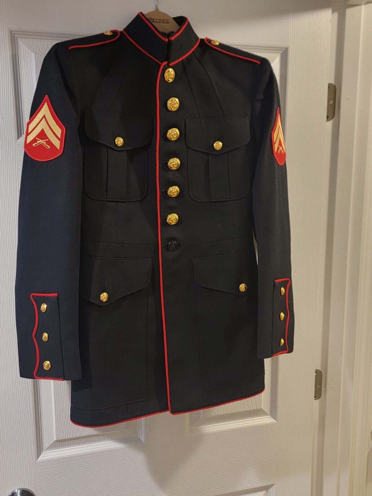 Men’s 39R USMC Dress Blue Coat Jacket Marine Corps Corporal Rank