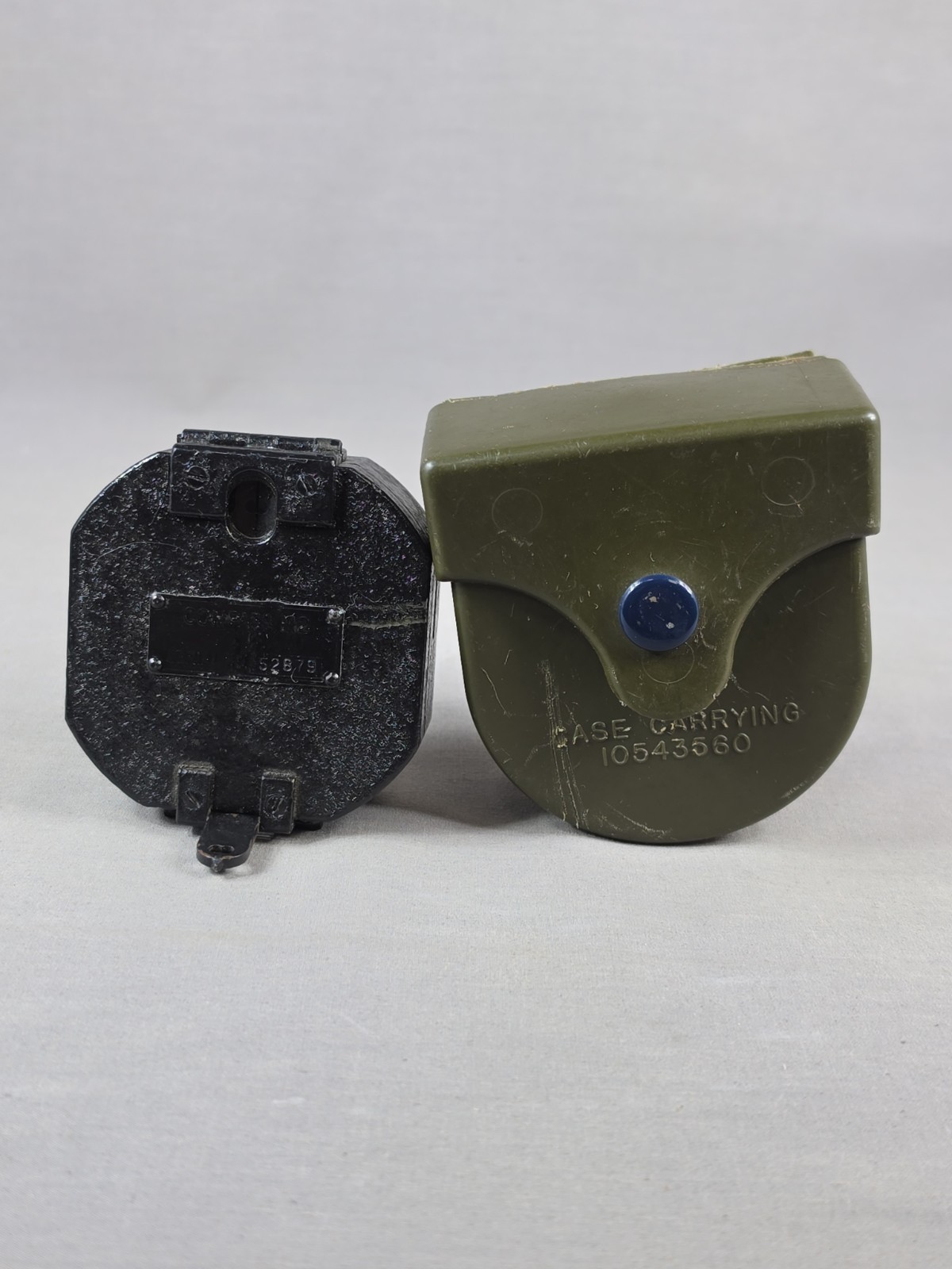 Vintage US Military M2 Artillery Compass w/ Case Broken Mirror For Parts Repair