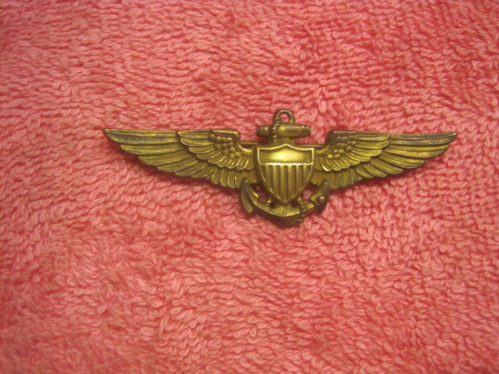 WW II US Navy-Marine Corps Amico Pilot Sterling and Gold Wing-Pinback