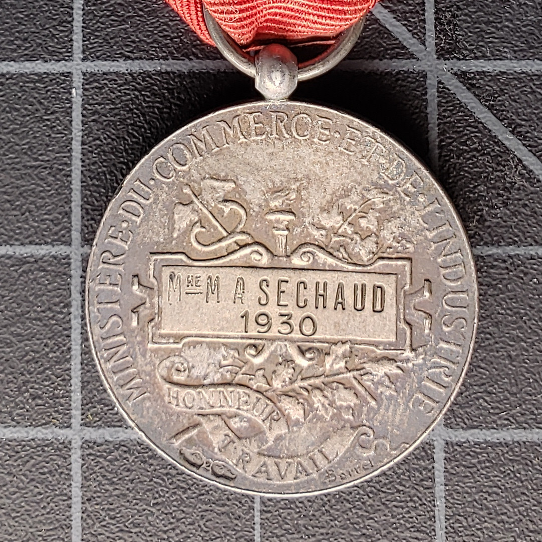 SB1512 FRANCE Medal of Honor Ministry of Commerce & Industry attributed 1930