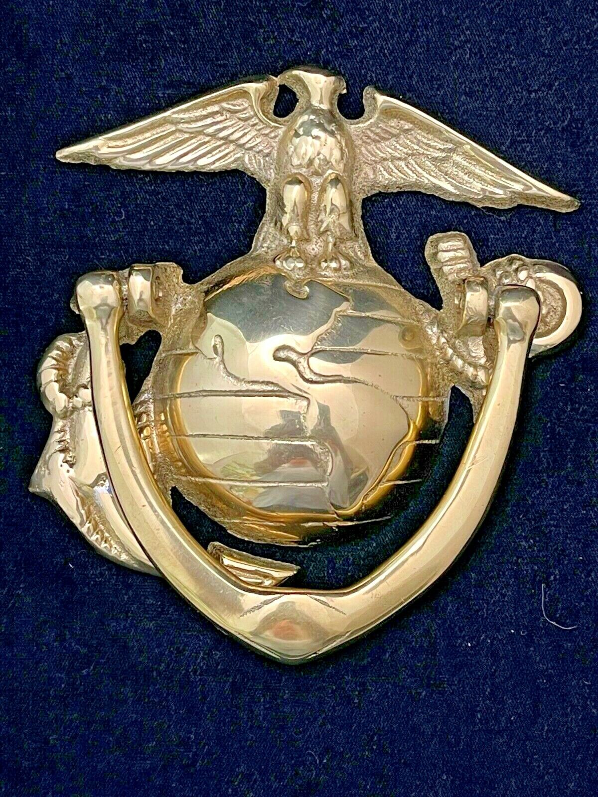 Vintage USMC US Marines Brass Door Knocker Eagle Globe Anchor EGA Semper Fi