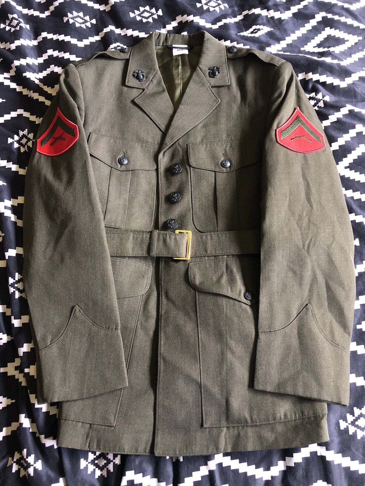 USGI Marine Corps USMC Green Service Alpha Dress Uniform Jacket Coat 40S