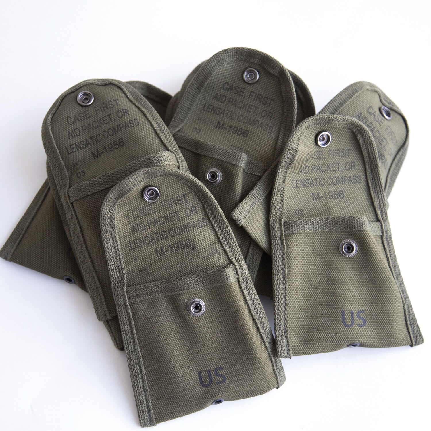 5PCS Vietnam War M-1956 First Aid Bag Compass Pouch Reproduction Green