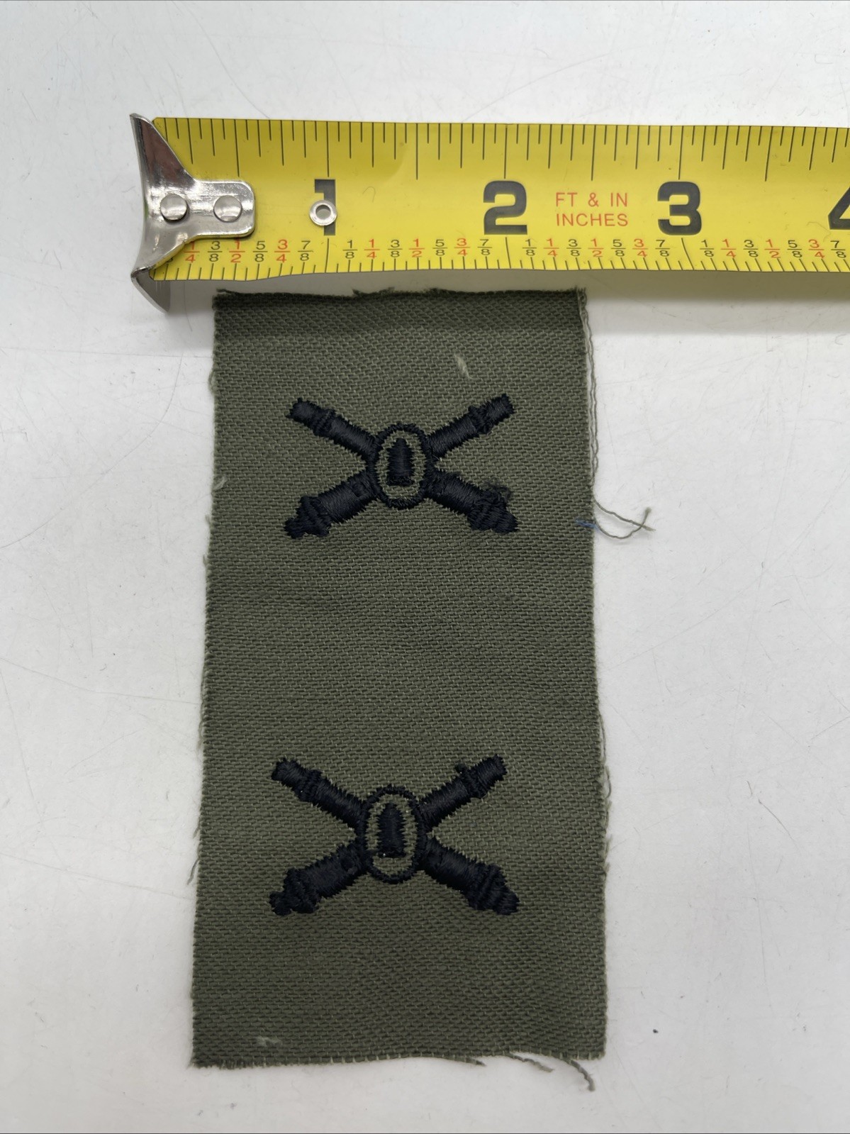 U.S. Military Army Field Artillery Officer Collar Device Embroidered Subdued